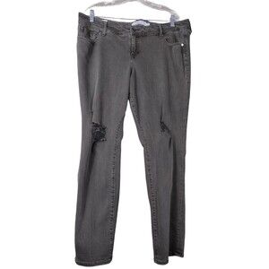 Torrid Womens Size 18R Boyfriend Denim Jeans Green High Rise Stretch Distressed